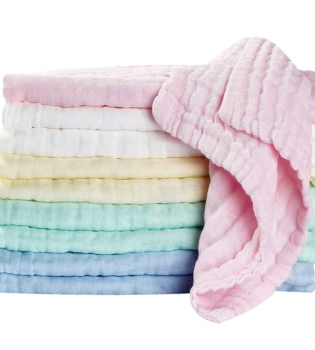 Baby Muslin Washcloths Baby Wipes Soft Newborn Essentials Baby Towels and Washcloths for Face Towel for Sensitive Skin Baby Wash Cloths 10 Pack 10X10 Inches Baby Register Shower Gift by