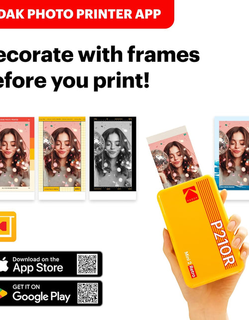 Load image into Gallery viewer, Mini 2 Retro 2X3 Portable Photo Printer, 8 Sheets, Bluetooth Smartphone Printer for Iphone &amp; Android, Instant Color Prints, 4PASS Dye Sublimation, White
